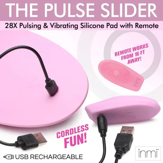 INMI Female Sex Toys The Pulse Slider 28X Pulsing and Vibrating Silicone Pad with Remote