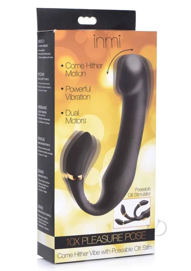Inmi Inmi 10x Pleasure Pose Vibe with Clit Stimulator Silicone Rechargeable Vibrator Black Female Sex Toys Inmi Inmi 10x Pleasure Pose Vibe with Clit Stimulator Silicone Rechargeable Vibrator Black Female Sex Toys