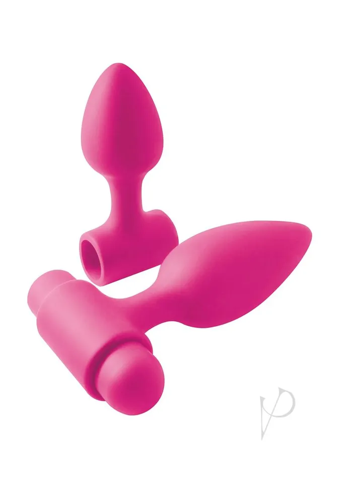 Inya Anal Inya VibesOSpades Rechargeable Vibrating Silicone Butt Plug Set Pink
