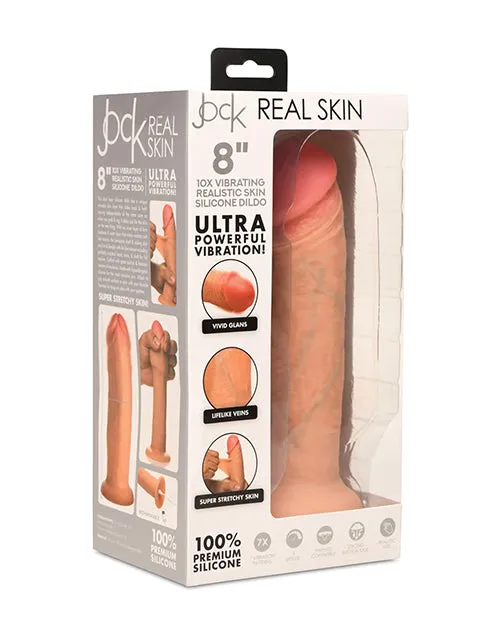 Jock Dildos Jock Real Skin Vibrating Silicone Dildo 8in Vanilla