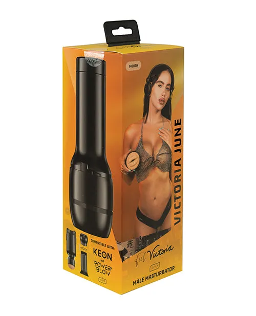 Kiiroo Feel Victoria June Interactive Masturbator Mouth BlackVanilla Kiiroo Male Sex Toys