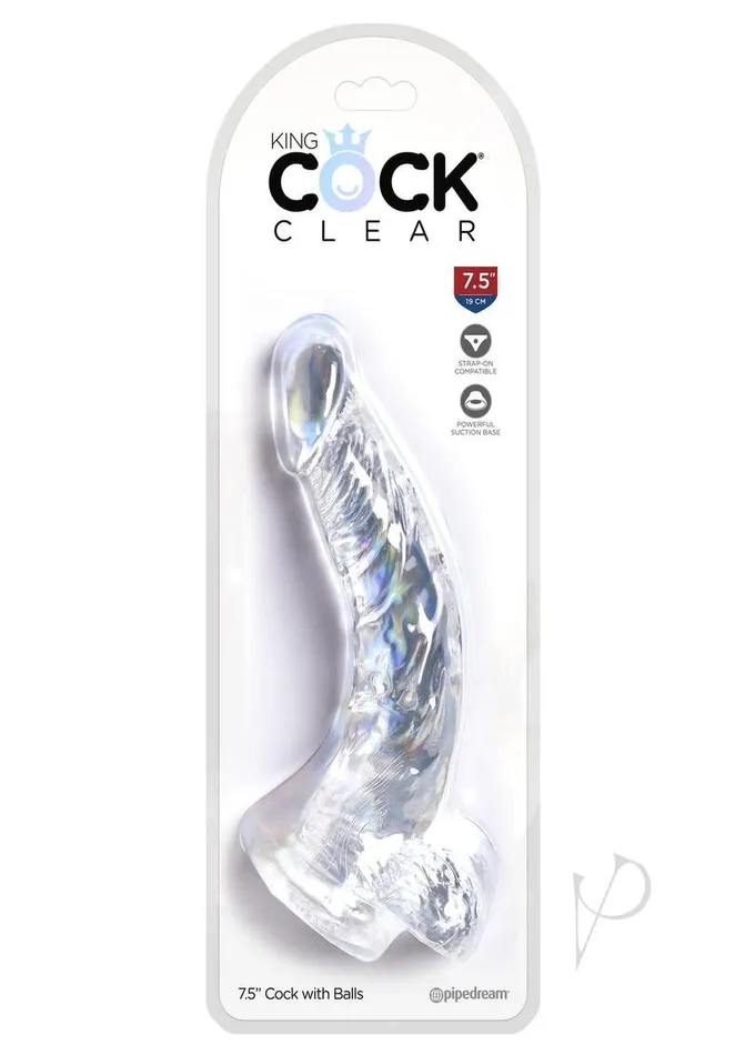 King Cock Clear Dildo with Balls 75in Clear King Cock Dildos