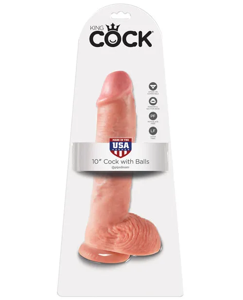 King Cock Dildo with Balls 10in Vanilla King Cock Dildos
