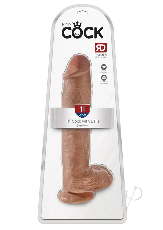 King Cock Dildos King Cock Dildo with Balls 11in Caramel