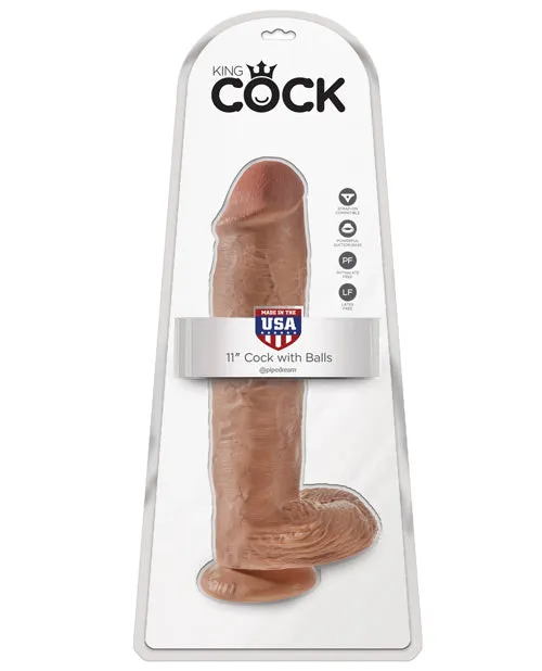 King Cock Dildos King Cock Dildo with Balls 11in Caramel