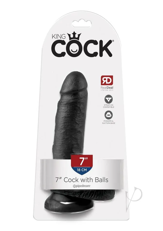 King Cock Dildos King Cock Dildo with Balls 7in Black