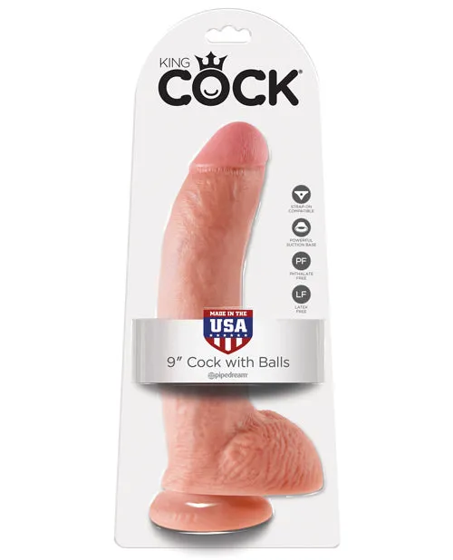 King Cock Dildos King Cock Dildo with Balls 9in Vanilla