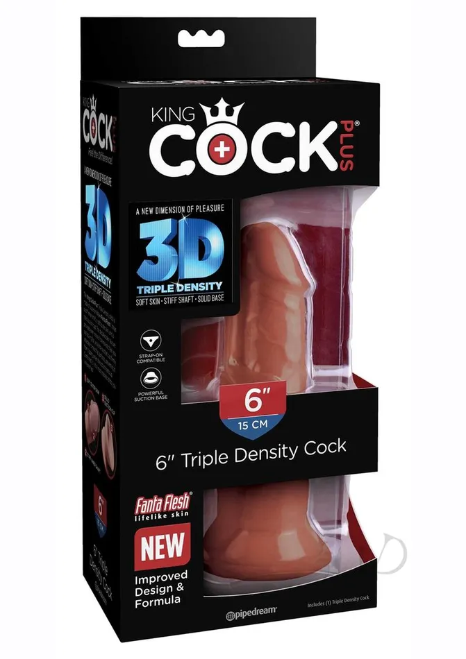 King Cock Dildos King Cock Plus Triple Density Dildo 6in Chocolate