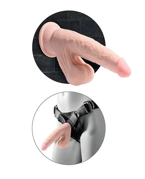 King Cock Dildos King Cock Triple Density Cock with Swinging Balls 9in Vanilla