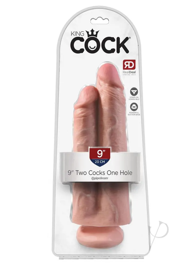King Cock Dildos King Cock Two Cocks One Hole Dildo 9in Vanilla