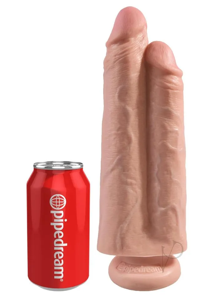 King Cock Dildos King Cock Two Cocks One Hole Dildo 9in Vanilla