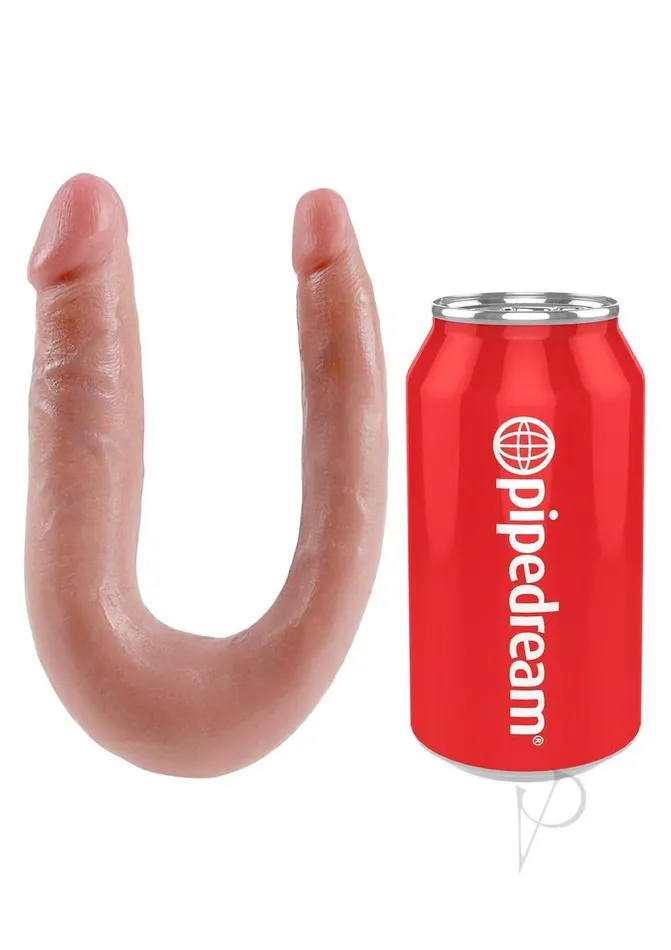 King Cock Dildos King Cock UShaped Small Double Trouble Dildo Vanilla