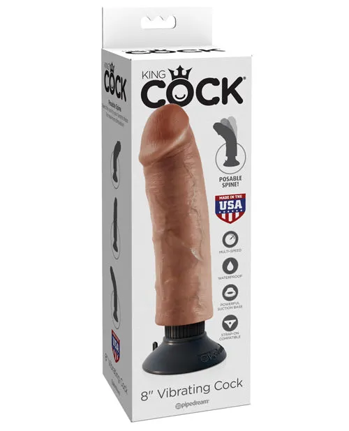 King Cock Dildos King Cock Vibrating Dildo 8in Caramel