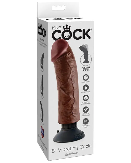 King Cock Dildos King Cock Vibrating Dildo 8in Chocolate