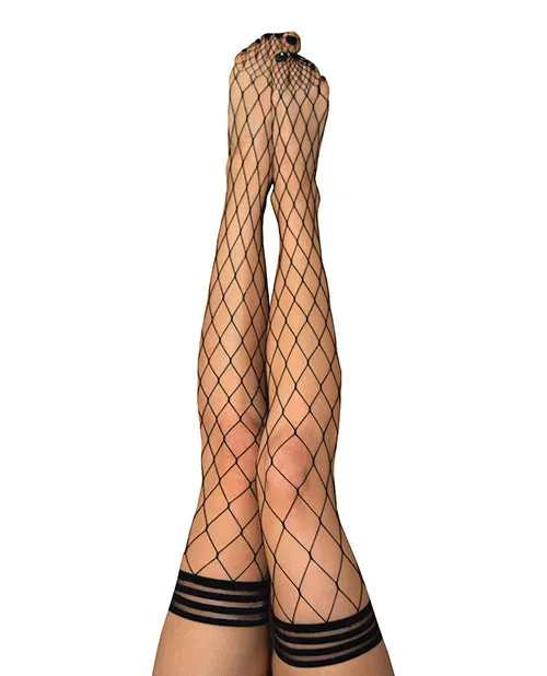 Kixies Kixies Michelle Large Fishnet Thigh High Black A Anal