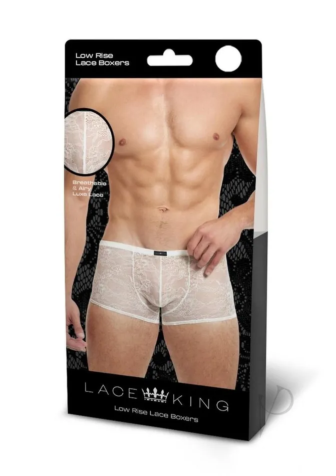 Lace King Lace Boxers MediumLarge White Lace King Female Sex Toys