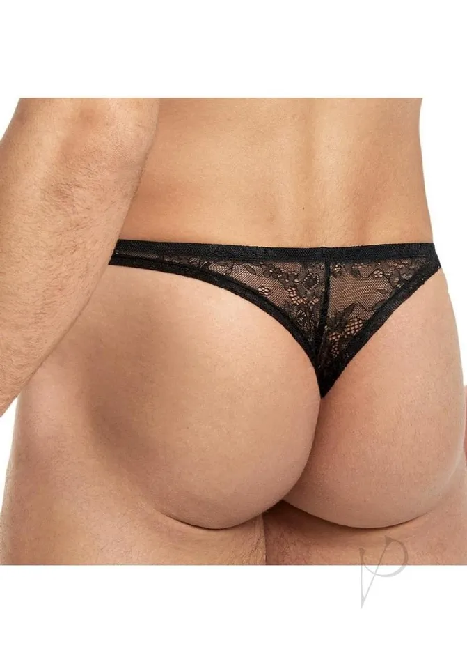 Lace King Lace Thong SM Black Lace King Vibrators