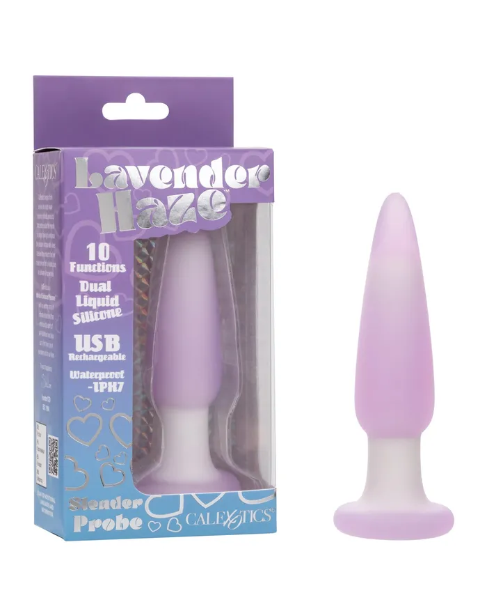 Lavender Haze Slender Probe Silicone Rechargeable Anal Plug PurpleWhite Lavender Haze Anal