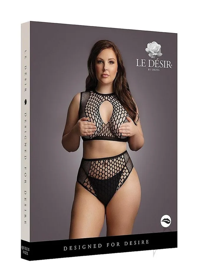Le Desir Duo Net Key Hole Bra Set Queen Black Le Desir Anal