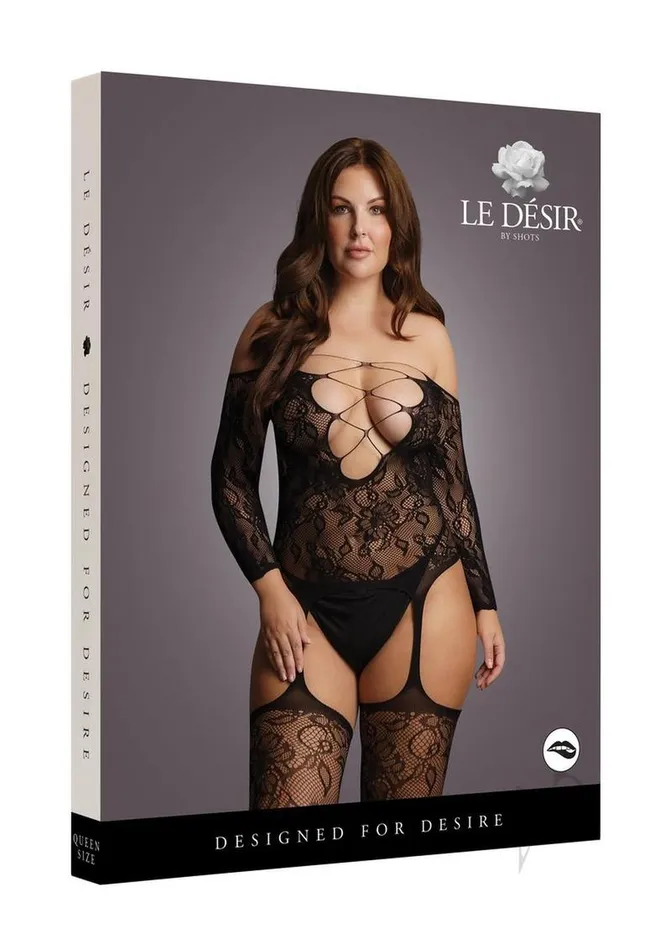 Le Desir Le Desir Criss Cross Neck Suspender Bodystocking Queen Black Bodystockings Playsuits Le Desir Le Desir Criss Cross Neck Suspender Bodystocking Queen Black Bodystockings Playsuits