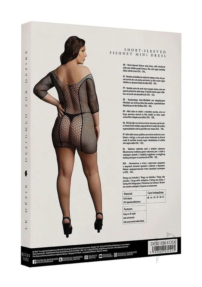 Le Desir Le Desir Duo Net Sleeved Mini Dress Queen Black Anal Le Desir Le Desir Duo Net Sleeved Mini Dress Queen Black Anal