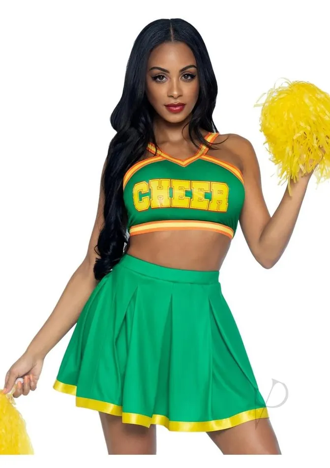 Leg Avenue Bring It Baddie Set Top with Cheer Logo Pleated Skirt and Pom Pom 3 Piece SmallMedium Green Leg Avenue Male Sex Toys Leg Avenue Bring It Baddie Set Top with Cheer Logo Pleated Skirt and Pom Pom 3 Piece SmallMedium Green Leg Avenue Male Sex Toys