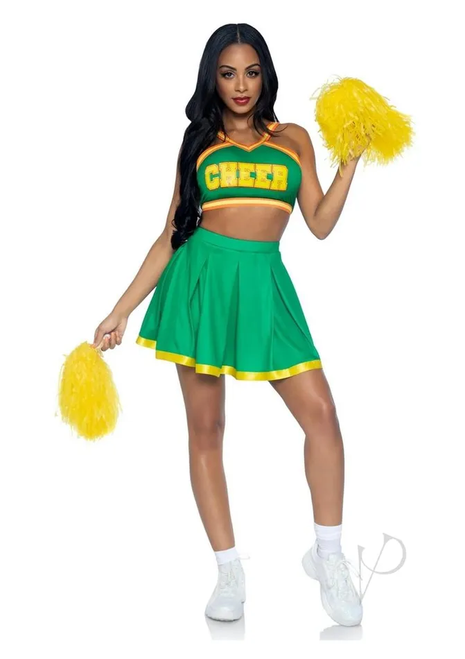 Leg Avenue Bring It Baddie Set Top with Cheer Logo Pleated Skirt and Pom Pom 3 Piece SmallMedium Green Leg Avenue Male Sex Toys Leg Avenue Bring It Baddie Set Top with Cheer Logo Pleated Skirt and Pom Pom 3 Piece SmallMedium Green Leg Avenue Male Sex Toys