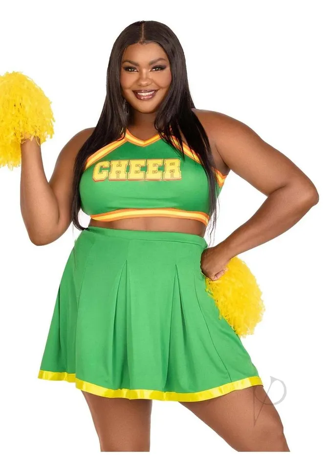 Leg Avenue Leg Avenue Bring It Baddie Set Top with Cheer Logo Pleated Skirt and Pom Pom 3 Piece 3X4X Green Male Sex Toys Leg Avenue Leg Avenue Bring It Baddie Set Top with Cheer Logo Pleated Skirt and Pom Pom 3 Piece 3X4X Green Male Sex Toys