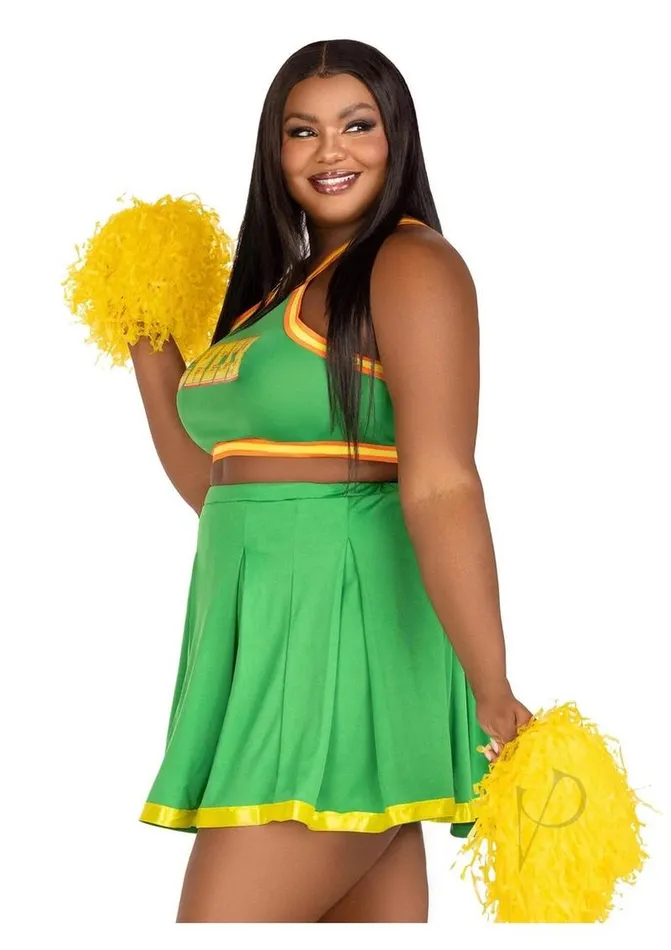 Leg Avenue Leg Avenue Bring It Baddie Set Top with Cheer Logo Pleated Skirt and Pom Pom 3 Piece 3X4X Green Male Sex Toys Leg Avenue Leg Avenue Bring It Baddie Set Top with Cheer Logo Pleated Skirt and Pom Pom 3 Piece 3X4X Green Male Sex Toys