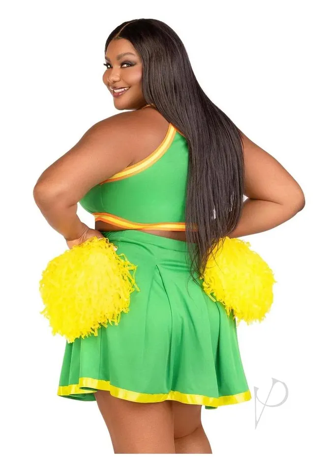 Leg Avenue Leg Avenue Bring It Baddie Set Top with Cheer Logo Pleated Skirt and Pom Pom 3 Piece 3X4X Green Male Sex Toys Leg Avenue Leg Avenue Bring It Baddie Set Top with Cheer Logo Pleated Skirt and Pom Pom 3 Piece 3X4X Green Male Sex Toys
