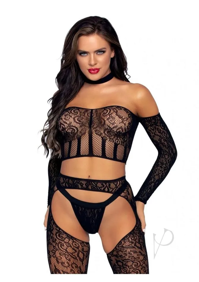 Leg Avenue Male Sex Toys Leg Avenue Lace Long Sleeve Halter Choker Crop Top Lace Suspender Hose and GString 3 Piece OS Black Leg Avenue Male Sex Toys Leg Avenue Lace Long Sleeve Halter Choker Crop Top Lace Suspender Hose and GString 3 Piece OS Black