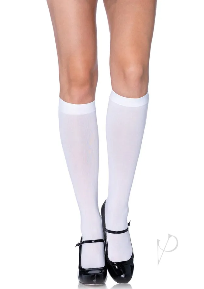 Leg Avenue Vibrators Leg Avenue Nylon Knee High OS White