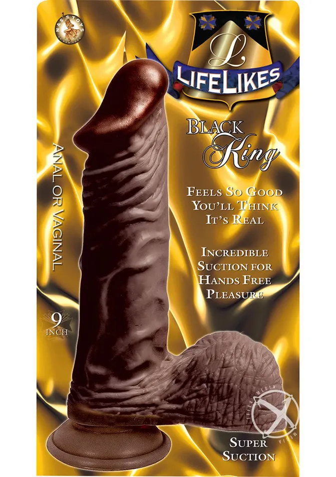 Lifelikes Dildos Lifelikes Black King Dildo 9in Chocolate