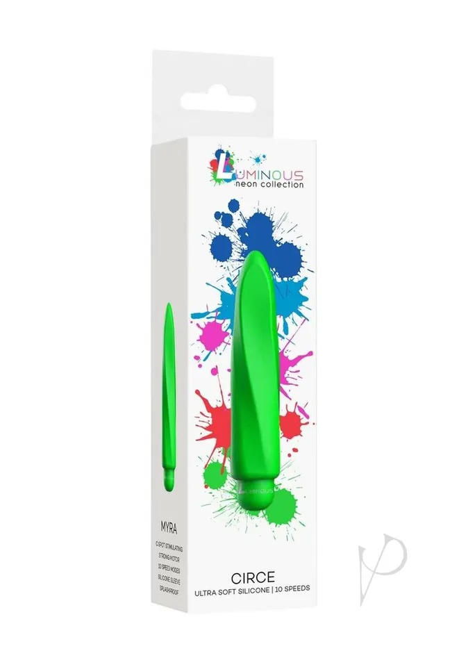 Luminous Myra Bullet with Silicone Sleeve Green Luminous Female Sex Toys