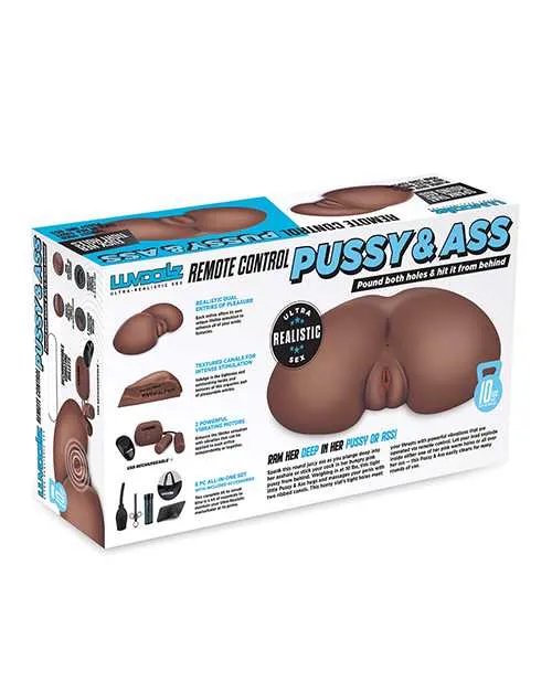 Luv Dollz Male Sex Toys LuvDollz Remote Controlled Vibrating Rechargeable Masturbator with Bullets and Remote Control Pussy and Ass Chocolate