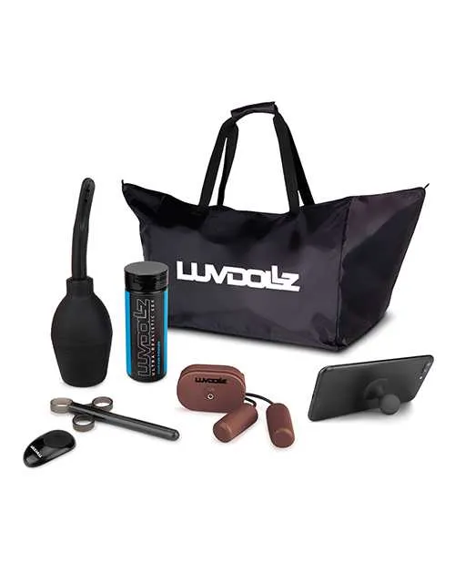 Luv Dollz Male Sex Toys LuvDollz Remote Controlled Vibrating Rechargeable Masturbator with Bullets and Remote Control Pussy and Ass Chocolate