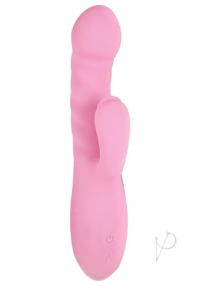 Luv Vibrators Luv Heat Up Thruster Rechargeable Silicone Rabbit Vibrator Pink