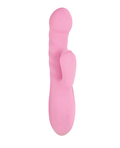 Luv Vibrators Luv Heat Up Thruster Rechargeable Silicone Rabbit Vibrator Pink