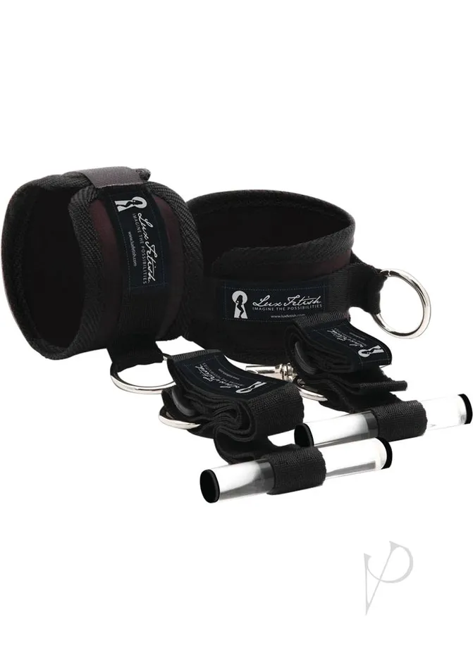 Lux Fetish Couples Lux Fetish Closet Cuffs Adjustable Playful Restraint System 4 piece set Black Lux Fetish Couples Lux Fetish Closet Cuffs Adjustable Playful Restraint System 4 piece set Black