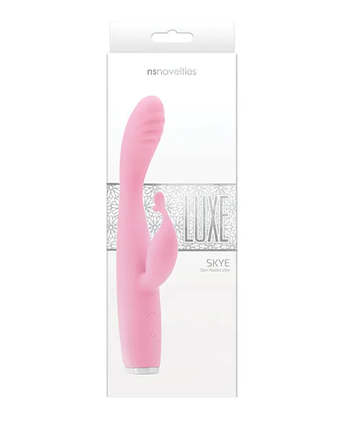 Luxe Female Sex Toys Luxe Skye Silicone Rechargeable Slim Rabbit Vibrator Pink Luxe Female Sex Toys Luxe Skye Silicone Rechargeable Slim Rabbit Vibrator Pink