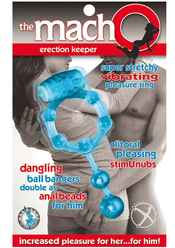 Macho Couples The MachO Erection Keeper Vibrating Cock Ring Blue