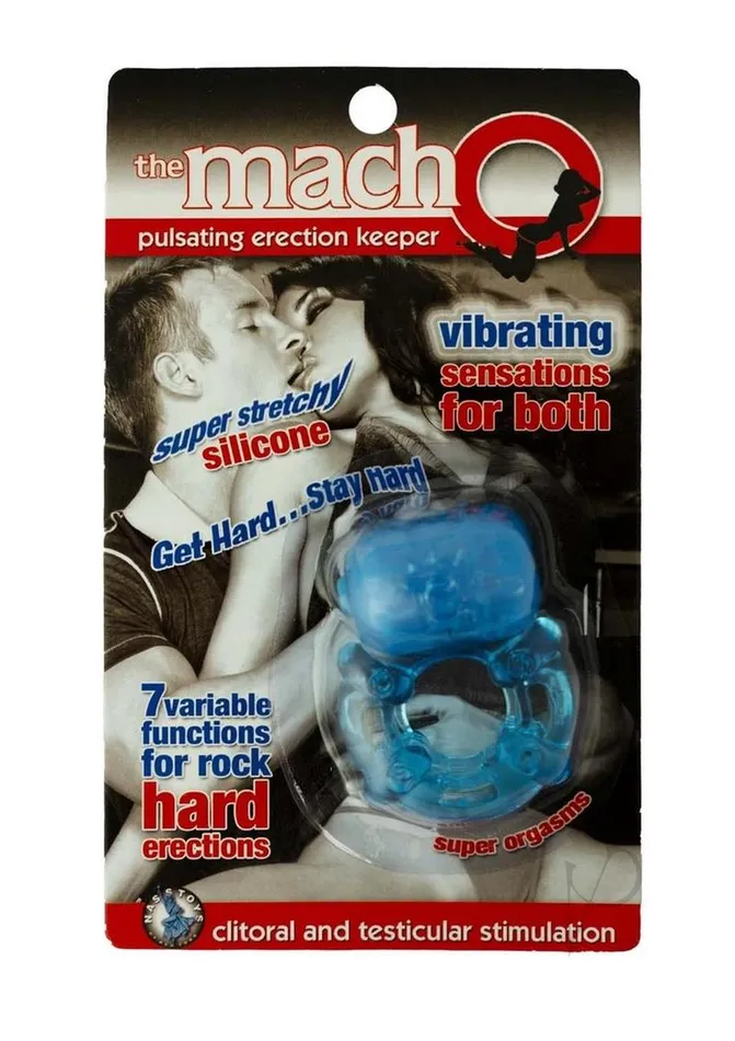 Macho Male Sex Toys The MachO Erection Keeper Silicone Vibrating Cock Ring Blue Macho Male Sex Toys The MachO Erection Keeper Silicone Vibrating Cock Ring Blue