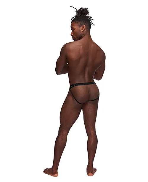 Male Power Anal Fetish Cyclops Nylon Spandex Pouchless Jock Strap Black SM Male Power Anal Fetish Cyclops Nylon Spandex Pouchless Jock Strap Black SM