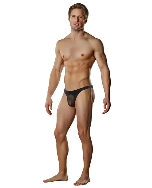 Male Power Sheer Nylon Lycra Pouch Thong Black LXL Male Power Anal