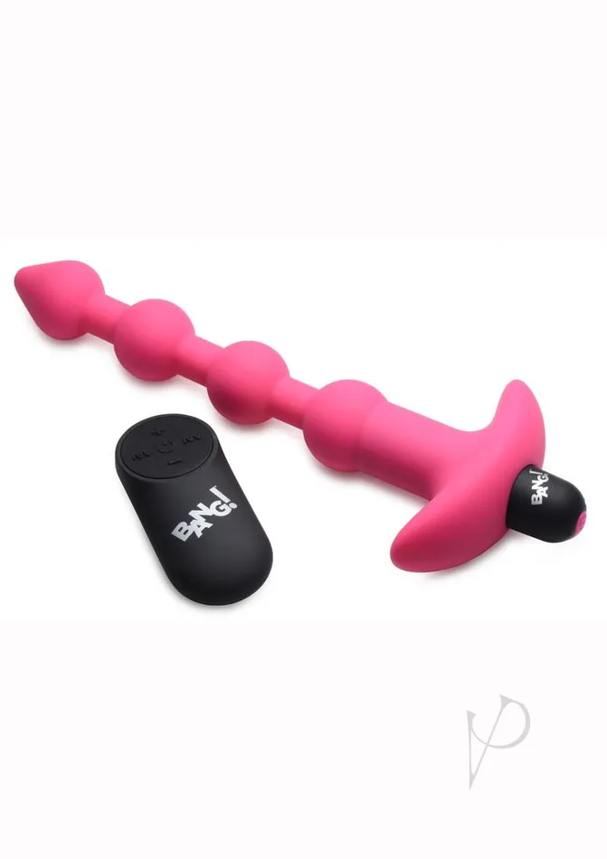 Male Sex Toys Bang Bang Vibrating Silicone Rechargeable Anal Beads with Remote Control Pink