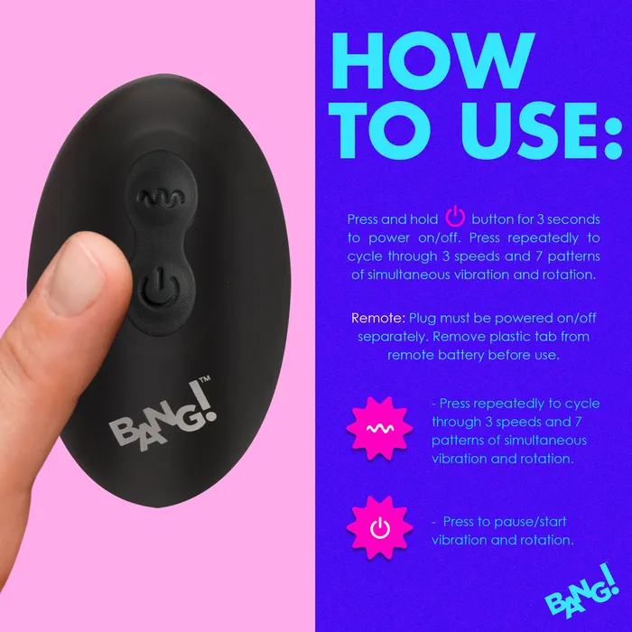 Male Sex Toys Bang Rotating and Vibrating Silicone Butt Plug