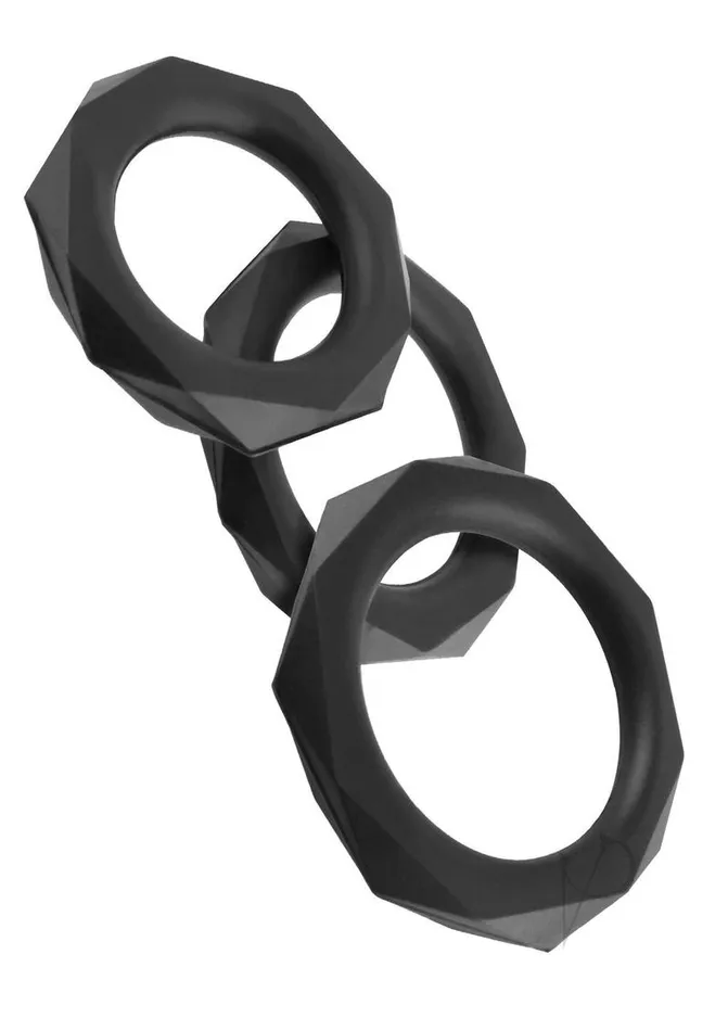 Male Sex Toys Fantasy CRingz Silicone Designer Stamina Cock Ring Set Black Fantasy C Ringz