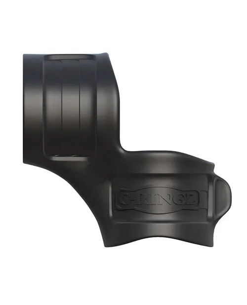 Male Sex Toys Fantasy CRingz Silicone Mr Big Cock Ring and Ball Stretcher Black Fantasy C Ringz