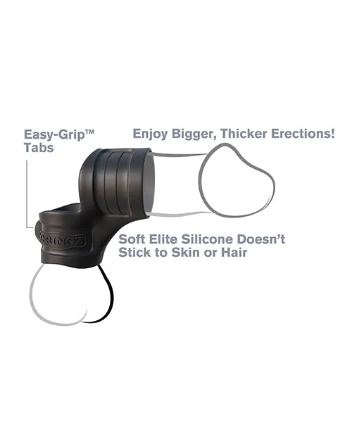 Male Sex Toys Fantasy CRingz Silicone Mr Big Cock Ring and Ball Stretcher Black Fantasy C Ringz