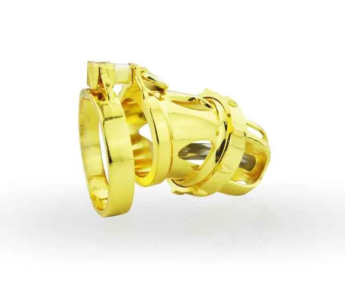 Male Sex Toys Golden Plated Chastity Cage Wild Night Fantasies